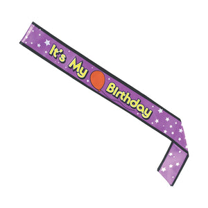 It's My Birthday Party Satin Sash - Bulk 6 Pack