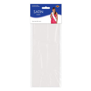 Bulk White Satin Sash 33 Inch (Case of 6) by Beistle