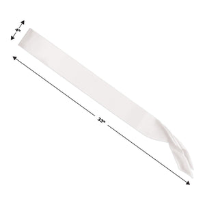 Bulk White Satin Sash 33 Inch (Case of 6) by Beistle