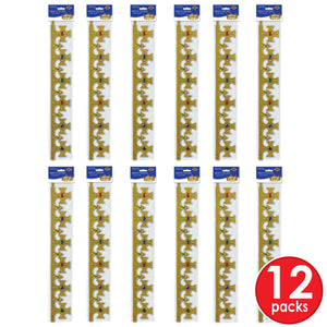 Bulk Plastic Jeweled King's Crown gold (Case of 12) by Beistle