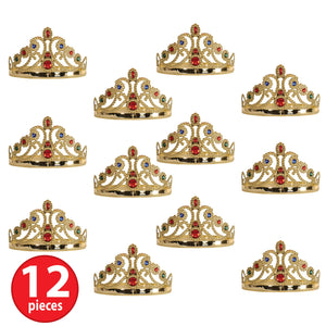 Plastic Jeweled Queen's Tiara - gold