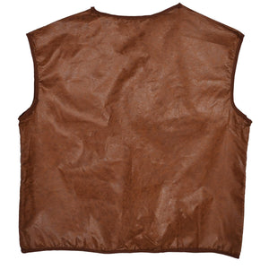 Bulk Faux Brown Leather Cowboy Vest with Fringe (Case of 4) by Beistle