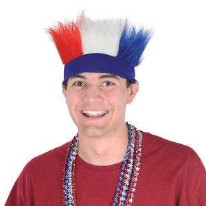 Hairy Headband, red, white, blue 