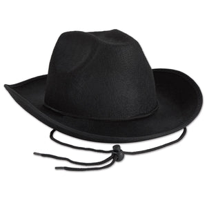 Black Felt Cowboy Hat - Bulk 6 Pack