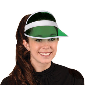 Bulk Casino Clear Green Plastic Dealer's Visor (Case of 12) by Beistle