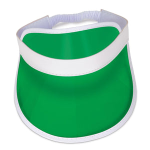 Bulk Casino Clear Green Plastic Dealer's Visor (Case of 12) by Beistle