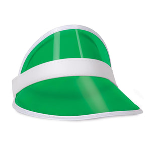 Bulk Casino Clear Green Plastic Dealer's Visor (Case of 12) by Beistle