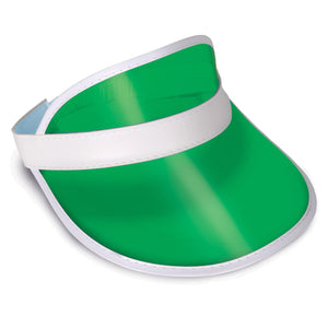 Clear Green Plastic Dealer's Visor - Bulk 12 Pack