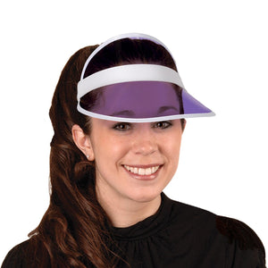 Bulk Clear Purple Plastic Dealer's Visor (Case of 12) by Beistle