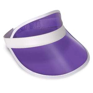 Clear Purple Plastic Dealer's Visor - Bulk 12 Pack