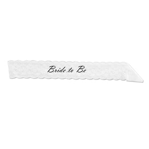 Bride To Be Lace Sash - Bulk 6 Pack