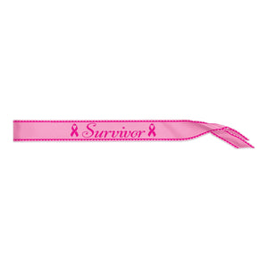 Pink Ribbon "Survivor" Satin Sash - Bulk 6 Pack