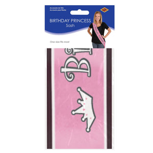 Bulk Birthday Princess Satin Sash (Case of 6) by Beistle