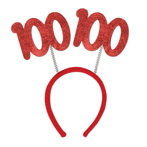 100th Birthday Party Glittered Boppers - Bulk 12 Pack