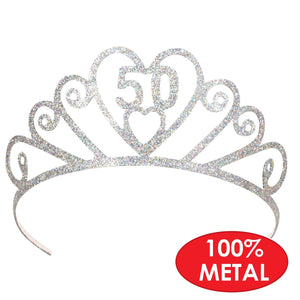 Glittered 50 Tiara