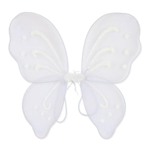 Halloween Nylon Fairy Wings - white - Bulk/12 Wings