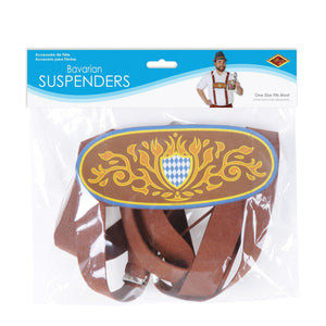 Beistle Bavarian Suspenders (Pack of 12) - Oktoberfest Party Supplies