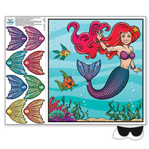 Pin The Tail On The Mermaid Party Game - Bulk 24 Pack