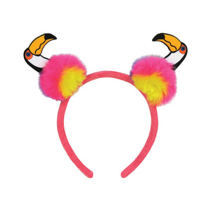 Luau Party Toucan Pom-Pom Headband - Bulk 12 Pack