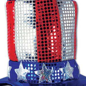 Patriotic Glitz 'N Gleam Uncle Sam Top Hat (Case of 12) Party Decorations in Bulk