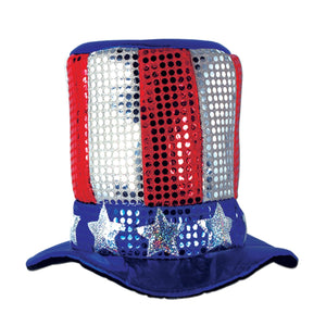 Glitz 'N Gleam Uncle Sam Top Hat - Bulk 12 Pack