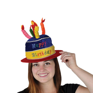 Bulk Plush Happy Birthday Cake Hat (Case of 12) by Beistle