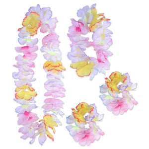 Luau Party Paradise Floral Lei Set - Bulk/6 Leis