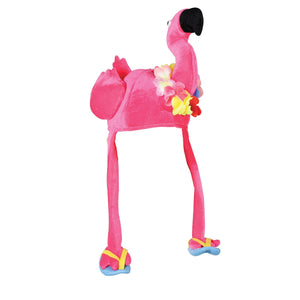 Luau Party Plush Flamingo Hat - Bulk 6 Pack