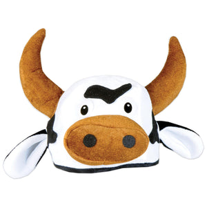 Plush Cow Head-Hat - Bulk 12 Pack