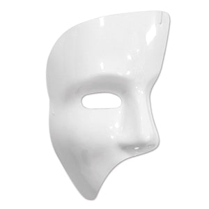 Mardi Gras Phantom Mask - white - Bulk 24 Pack