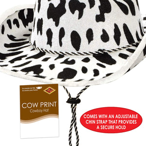 Bulk Cow Print Cowboy Hat (Case of 6) by Beistle