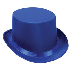 Satin Sleek Top Hat - blue - Bulk 6 Pack