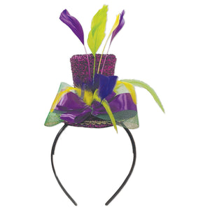 Mardi GrasTop Hat Headband - Bulk/6 Headbands