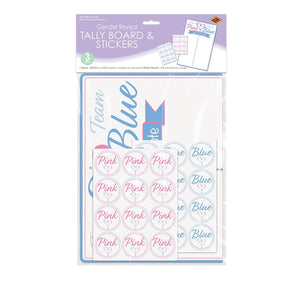 Bulk Gender Reveal Tally Board & Stickers (Case of 12) by Beistle