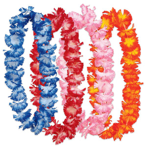 Luau Party Hawaiian Floral Leis - Bulk/6 Leis