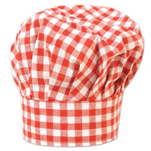 Gingham Fabric Chef's Hat - Bulk 12 Pack