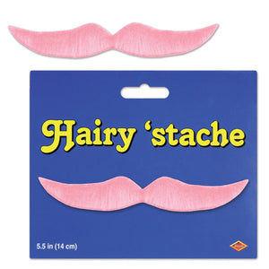 Hairy 'stache - pink - Bulk/12 Hairy Staches