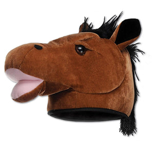 Plush Horse Head Hat - Bulk 6 Pack