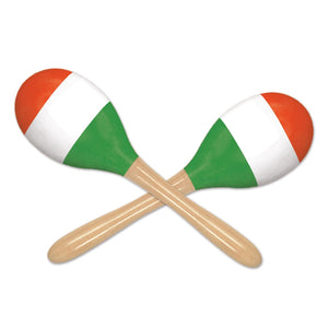 Fiesta Red, White/Green Maracas - Bulk/24 Maracas