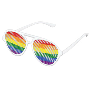 Rainbow Pinhole Glasses by Beistle - Rainbow Theme Decorations