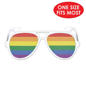 Rainbow Pinhole Glasses by Beistle - Rainbow Theme Decorations