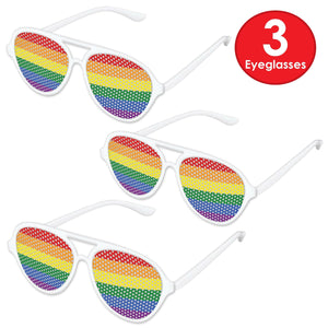 Rainbow Pinhole Glasses by Beistle - Rainbow Theme Decorations