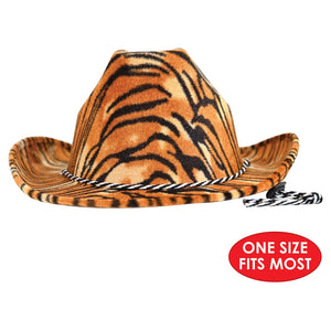 Bulk Tiger Print Cowboy Hat (6 Per Case) by Beistle