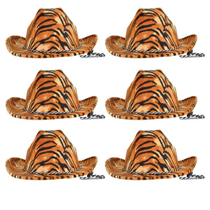 Bulk Tiger Print Cowboy Hat (6 Per Case) by Beistle