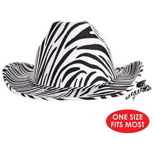 Bulk Zebra Print Cowboy Hat (6 Per Case) by Beistle