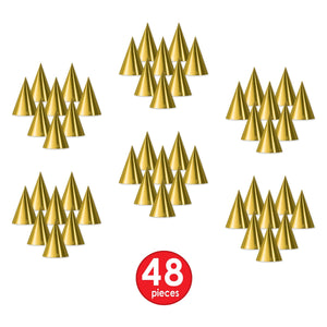 Bulk Gold Foil Cone Hat (Case of 48) by Beistle