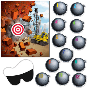 Pin The Wrecking Ball On The Crane Party Game - Bulk 24 Pack