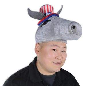 Bulk Plush Patriotic Donkey Hat (Case of 6) by Beistle