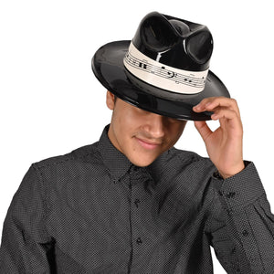 Beistle Black Plastic Fedora with Music Band (Case of 25)