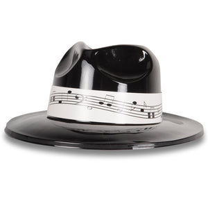 Beistle Black Plastic Fedora with Music Band (Case of 25)